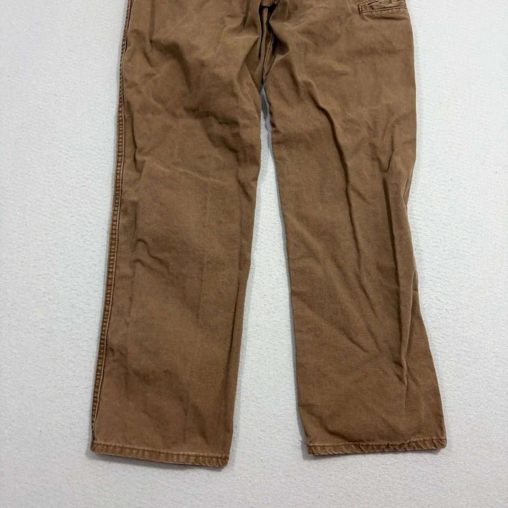 Vintage Dickies Pants 36x32 Brown Relaxed Fit Carpenter Workwear Canvas Work - Picture 6 of 10